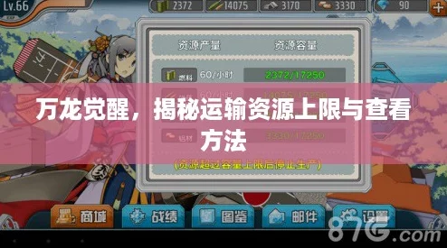 万龙觉醒，揭秘运输资源上限与查看方法